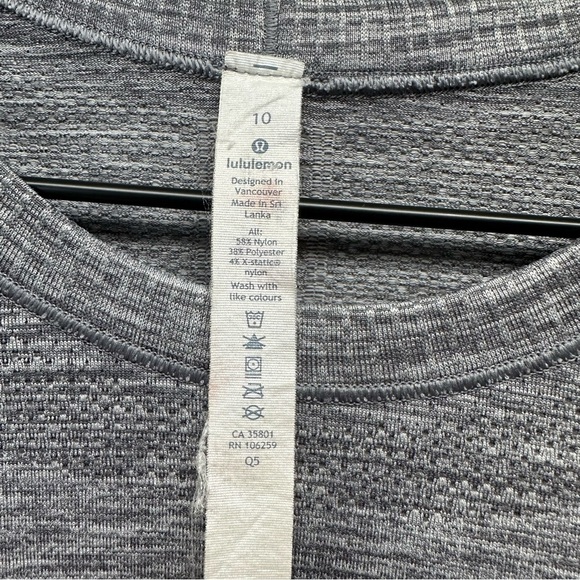 Lululemon Heather Gray Swiftly Tech Longsleeve LA Rams Logo Size 10 - Picture 8 of 9